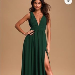 Heavenly Hues Forest Green Maxi Dress, NEW